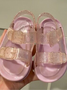 OSHKOSH Purple Glitter Jelly Sandals size 4 infant/toddler